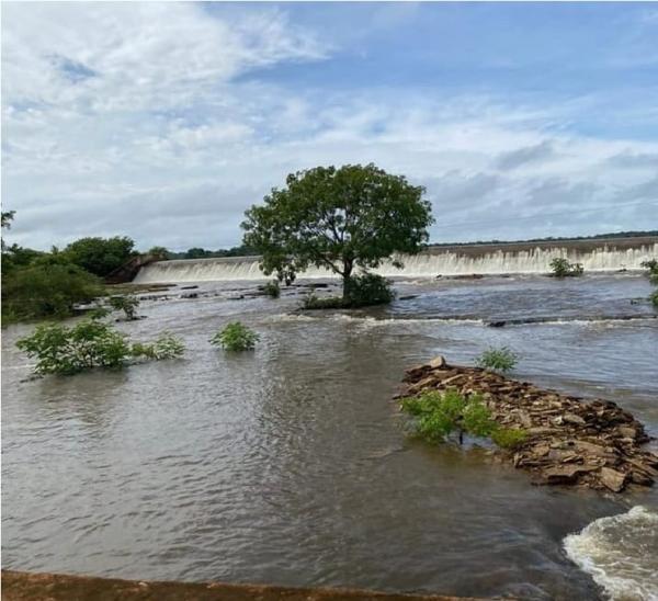 Barragem Emparedado, em Campo Maior após as últimas chuvas(Imagem:Reprodução)