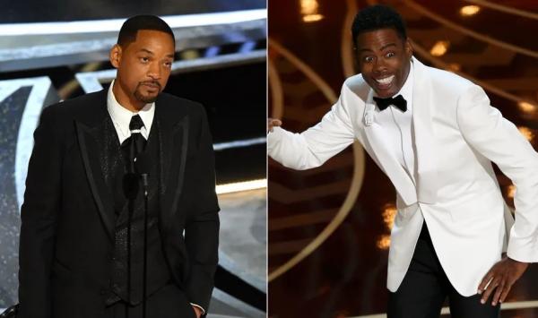 O ator Will Smith (à esquerda) e o comediante Chris Rock.(Imagem:AFP)