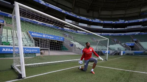 Carlos Miguel durante treino do Palmeiras no Allianz Parque.(Imagem:Cesar Greco)