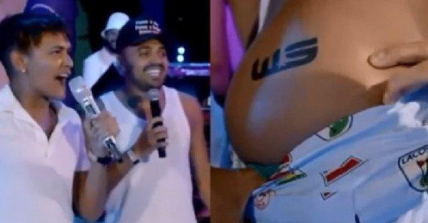 Cremosinho tatuou o bumbum em homenagem a Wesley Safadão(Imagem:Reprodução)