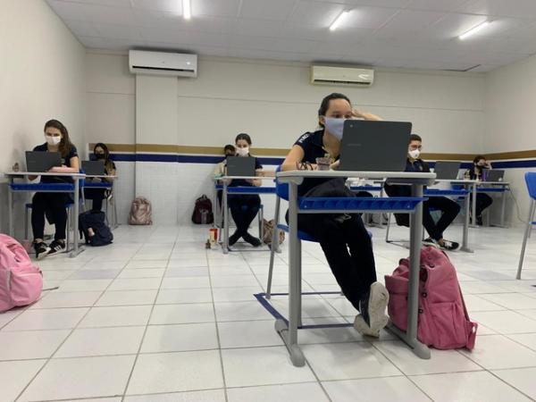 Retorno das aulas presenciais em Natal, no Rio Grande do Norte.(Imagem:Anna Alyne Cunha/Inter TV Cabugi)