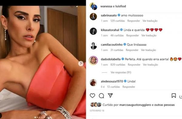 Dado Dolabella se derrete por Wanessa.(Imagem:Reprodução/Instagram)