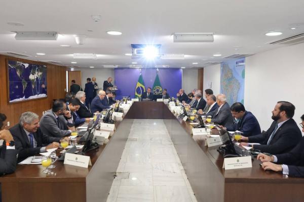 O presidente Jair Bolsonaro em reunião com ministro do seu governo. em feveiro de 202 - Marcos Corrêa(Imagem:Marcos Corrêa)