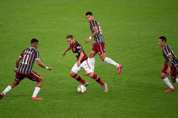 Flamengo e Fluminense fizeram um primeiro tempo muito disputado.(Imagem:Alexandre Vidal/Flamengo/Direitos Reservados)