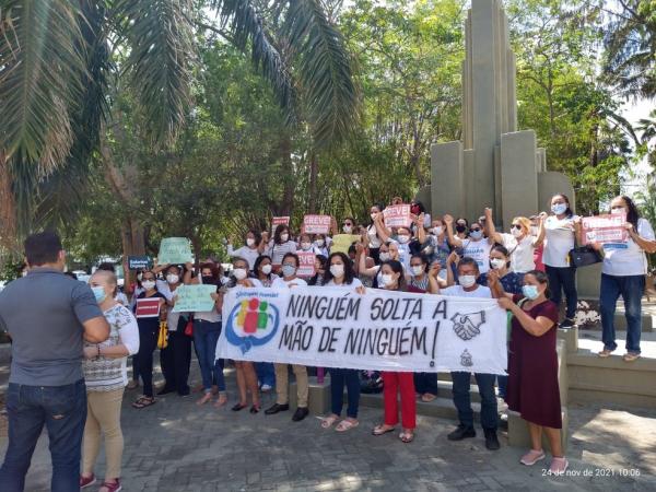 Servidores da Enfermagem ficaram em greve por 15 dias em Parnaíba.(Imagem:Sindserm Parnaíba)