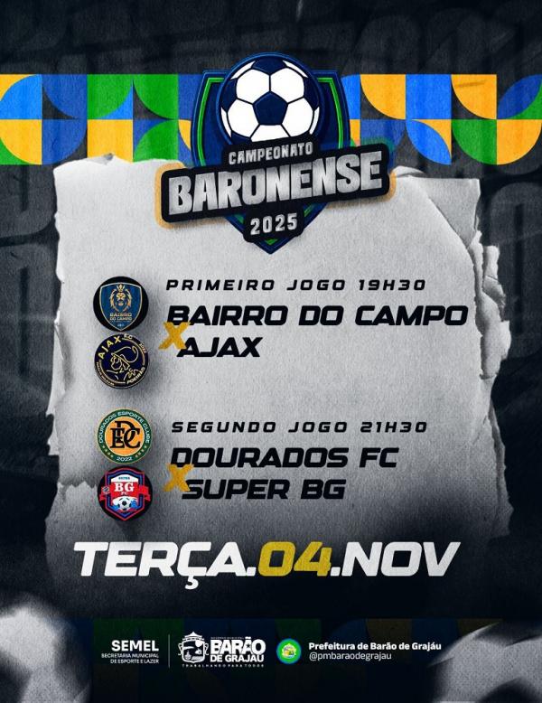 Terça-feira é dia de bola rolando no Campeonato Baronense 2025.(Imagem:Divulgação)