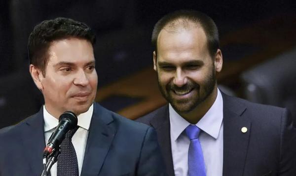 Alexandre Ramagem e Eduardo Bolsonaro(Imagem:CAROLINA ANTUNES/PR E MARCELO CAMARGO/AG&Ecirc;NCIA BRAS)