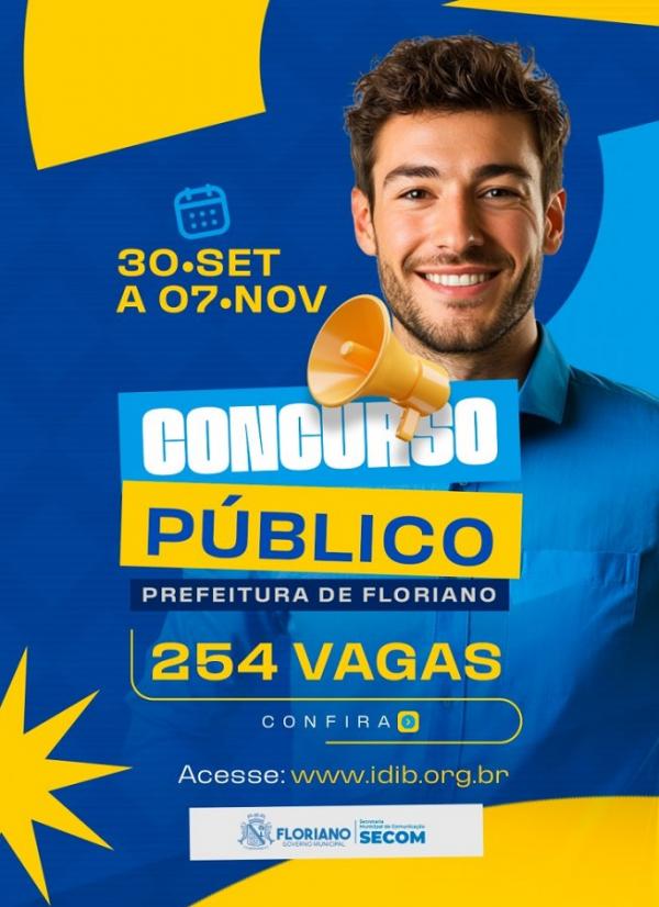Abertas as inscrições para o concurso público da Prefeitura de Floriano.(Imagem:Secom)