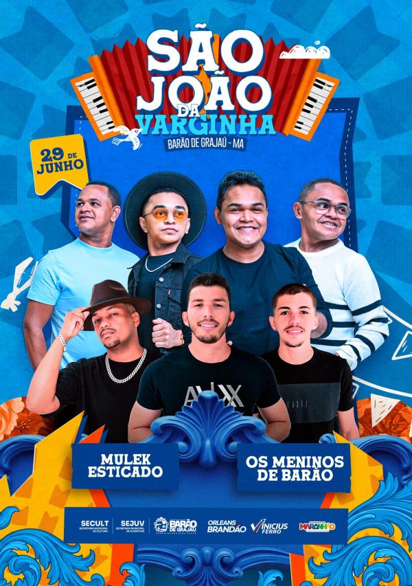 Confira a programação deste domingo (29) do São João da Varginha em Barão de Grajaú.(Imagem:Divulgação)