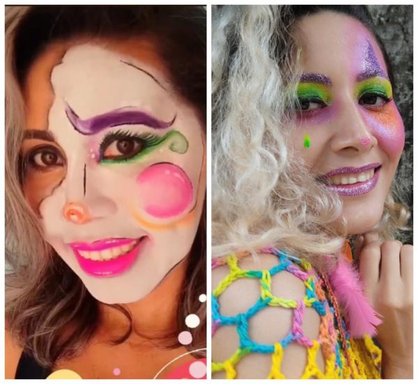 Maquiagem artística para o Carnaval.(Imagem:Reprodução/Instagram @dnaemcores)