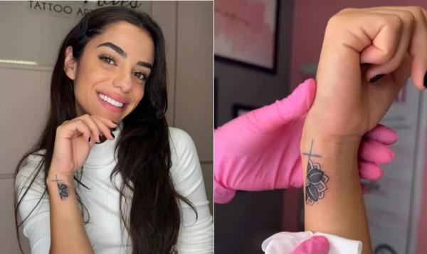 Jogadora de vôlei tatuou mandala para tampar o nome do ex-BBB no punho.(Imagem:Reprodução/Instagram )