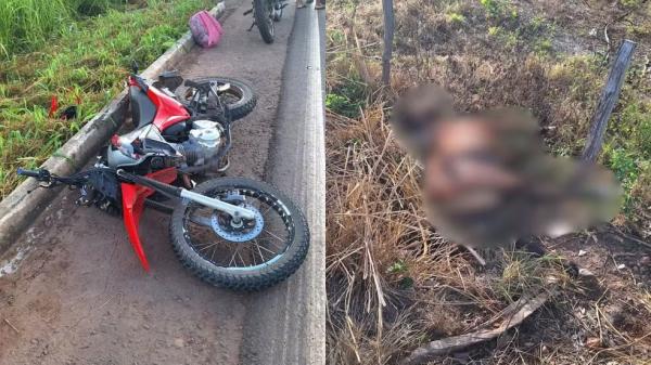 Jovem de 22 anos morre ap&oacute;s colidir moto com cavalo no interior do PI.(Imagem:Reprodu&ccedil;&atilde;o/PM-PI)