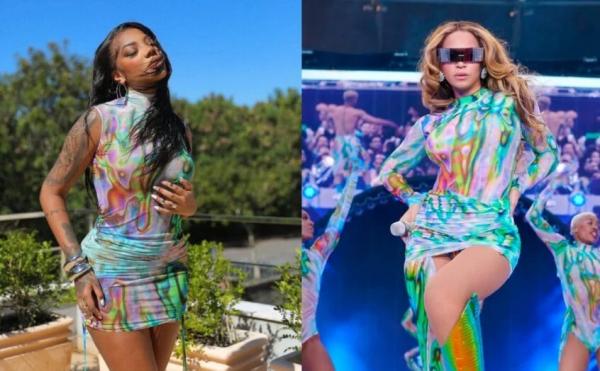 Ludmilla vai em show de Beyoncé imitando figurino e é notada pela diva pop(Imagem:Reprodução)