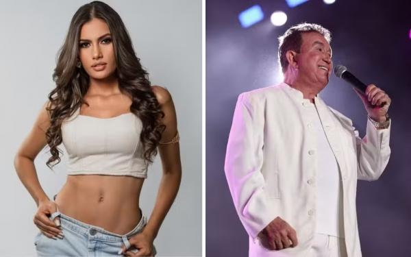 Perfil da miss casada com Amado Batista deve ser reativado no Instagram após decisão de juiz de Goiânia.(Imagem:Reprodução/Redes sociais de Cálita e Amado Batista)