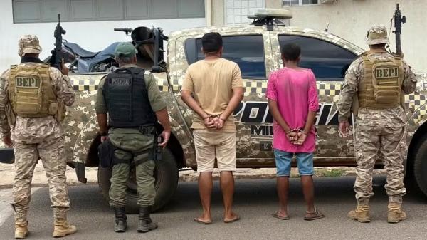 Presos suspeitos de envolvimento na morte do idoso em Francisco Santos.(Imagem:BEPI)