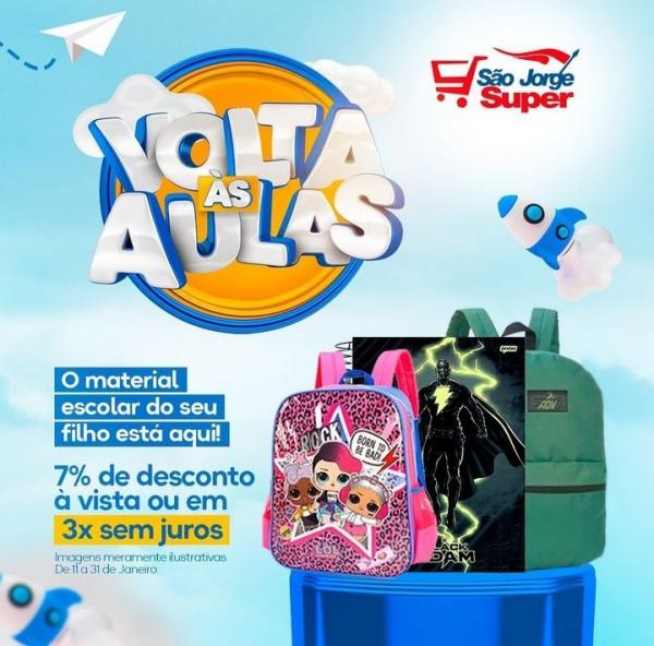 Volte às aulas com as ofertas do São Jorge Super(Imagem:Divulgação)