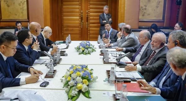 Audiência com o CEO da Norinco, Cheng DeFang.(Imagem:Ricardo Stuckert/PR)