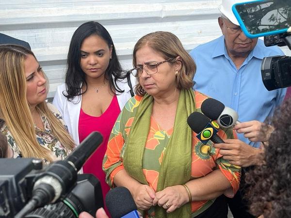 Ministra da Mulher Cida Gonçalves em visita a Teresina.(Imagem:Isabela Leal/g1 PI)