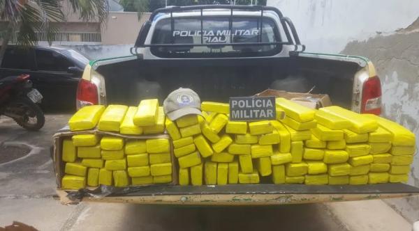 PM encontra 85 kg de droga enterrada em área de mata no Sul do Piauí.(Imagem:Divulgação /PM-PI)