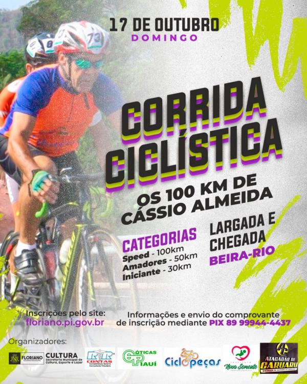 Corrida ciclística movimenta Floriano neste domingo (17)(Imagem:Divulgação)