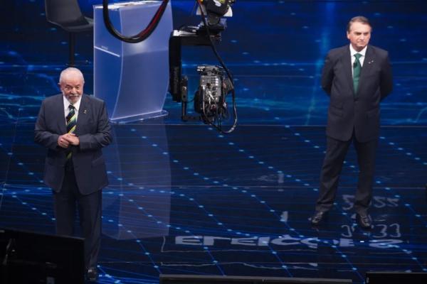 Lula e Bolsonaro em debate na Band.(Imagem:Maria Isabel Oliveira/ Agência O Globo)