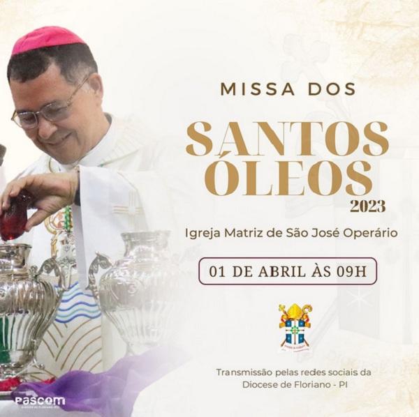 Diocese de Floriano se prepara para celebrar a Missa dos Santos Óleos na Semana Santa.(Imagem:Reprodução/Instagram)