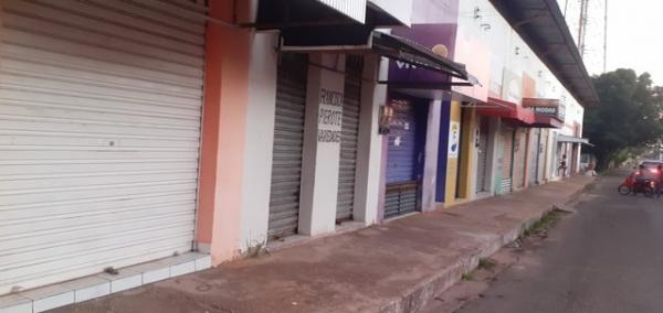 Lojas fechadas em União, no Piauí.(Imagem:Divulgação /Prefeitura de União)