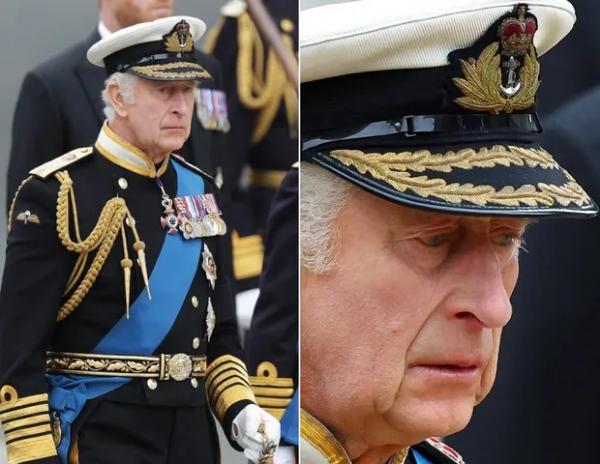 Rei Charles III se emociona em funeral da Rainha Elizabeth em Londres.(Imagem:Getty Images)