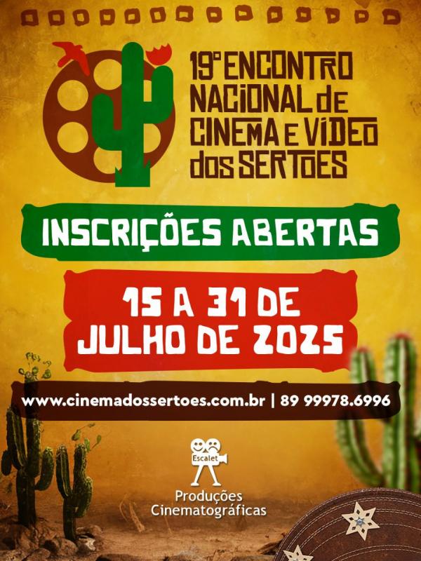 Inscrições Abertas para o 19º Encontro Nacional de Cinema e Vídeo dos Sertões em Floriano(Imagem:Reprodução/Redes Sociais)
