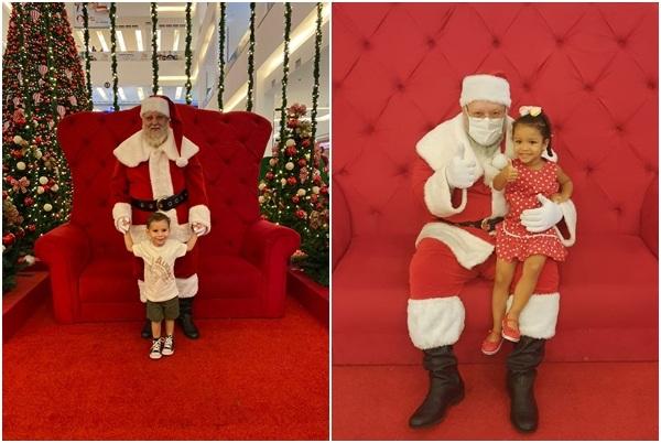 Papai Noel com Jorge e Cecília.(Imagem:Arquivo pessoal)