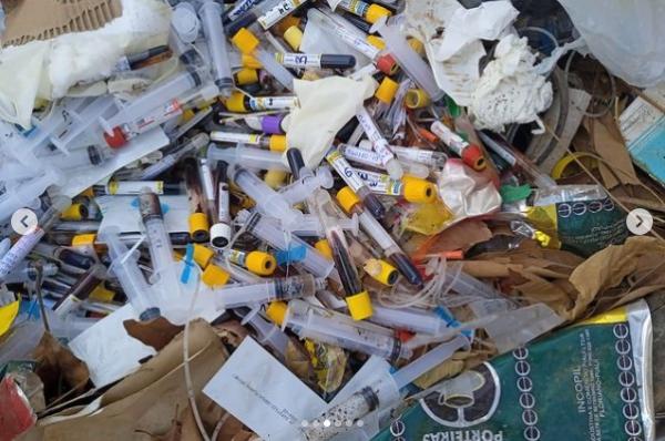 Descarte irregular de resíduos biológicos preocupa moradores do bairro Irapuá em Floriano.(Imagem:Reprodução/Instagram)