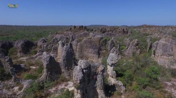 Parque Sete Cidades tem pinturas rupestres de seis a dez mil anos.(Imagem:Reprodução /TV Clube)