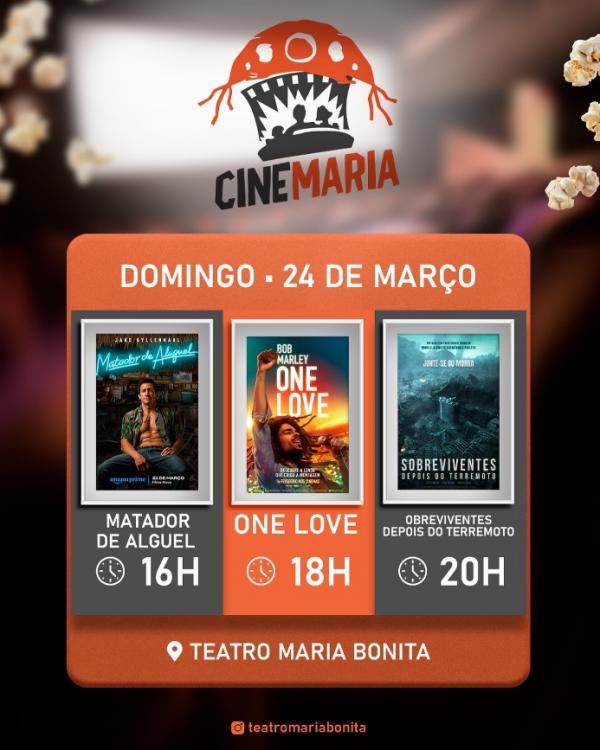 Cine Maria apresenta uma programação variada para este domingo no Teatro Maria Bonita em Floriano.(Imagem:Reprodução/Instagram)