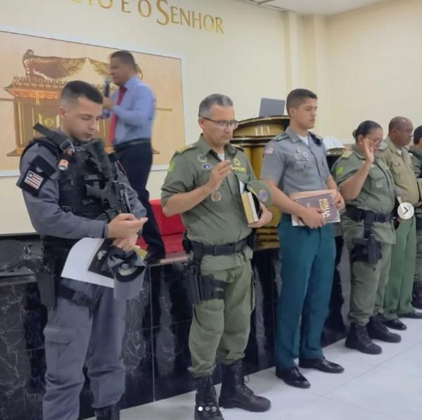Polícia Militar recebe homenagem especial na Igreja Universal de Floriano.(Imagem:Reprodução/Instagram)