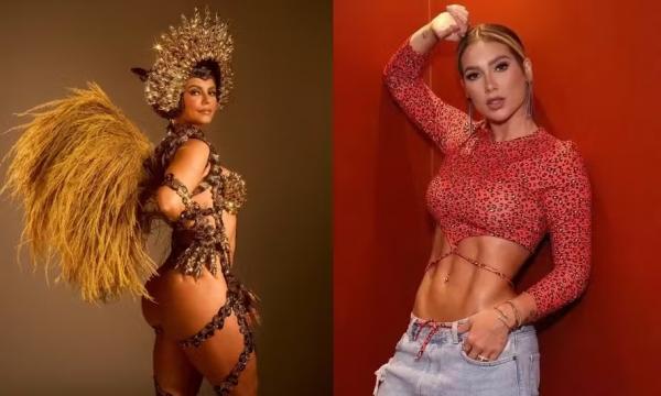 Paolla Oliveira com a fantasia de onça do carnaval de 2024 e Virginia Fonseca.(Imagem:Reprodução/Instagram)