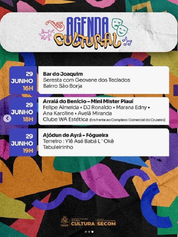 Agenda Cultural(Imagem:Reprodução/Instagram)