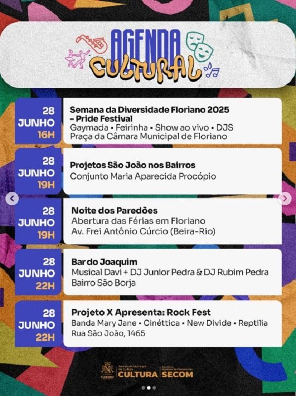 Agenda Cultural(Imagem:Reprodução/Instagram)