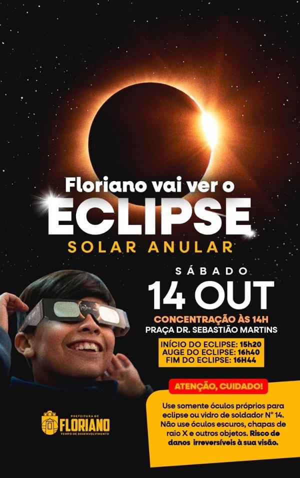 Floriano privilegiada poderá ver eclipse anular do sol em sua posição máxima.(Imagem:Secom)