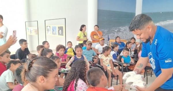 Alunos de escola municipal participam de ação ambiental no Espaço Sesc de Sustentabilidade.(Imagem:Divulgação)