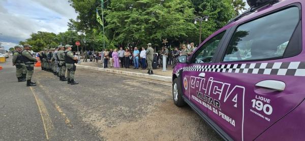 O município foi contemplado também, com uma viatura lilás para o policiamento especializado na região.(Imagem:Divulgação)