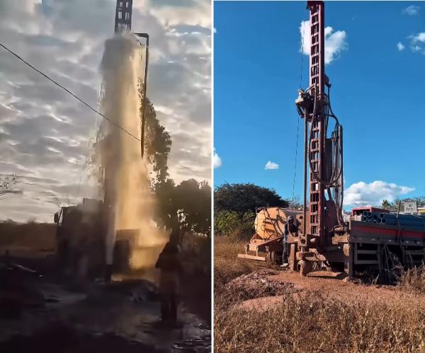 om novo poço, comunidade Barro Rachado comemora melhoria no abastecimento de água.(Imagem:Reprodução/Instagram)