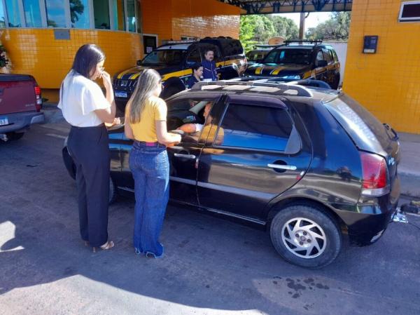 Os educadores do Detran também realizaram uma intervenção educativa no Posto da Polícia Rodoviária Federal que atua na região.(Imagem:Divulgação)
