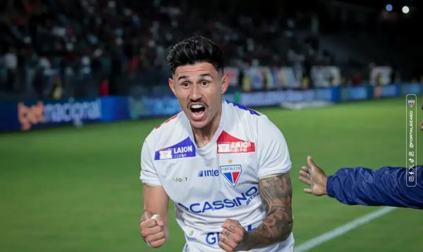 Bareiro marca, Fortaleza vence Bragantino e respira no Brasileirão.(Imagem:MATEUS LOTIF/FEC/DIREITOS RESERVADOS)