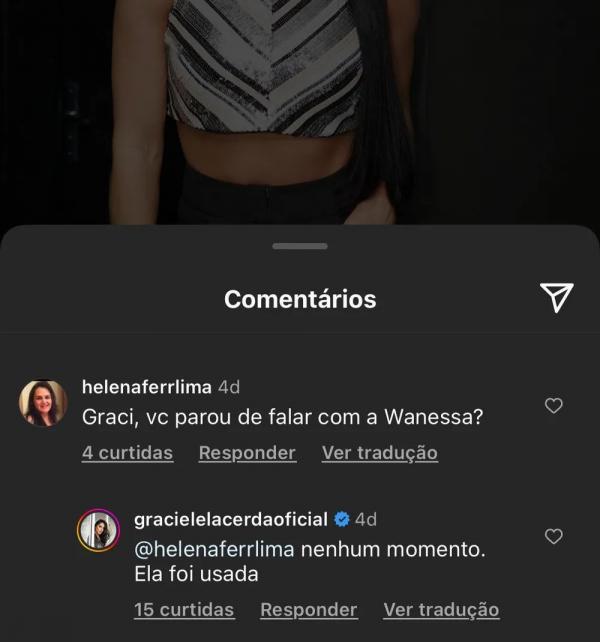 Graciele Lacerda fala sobre Wanessa Camargo.(Imagem:Reprodução)