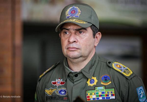 Scheiwann Lopes, comandante da Polícia Militar do Piauí.(Imagem:Renato Andrade/Cidadeverde.com)