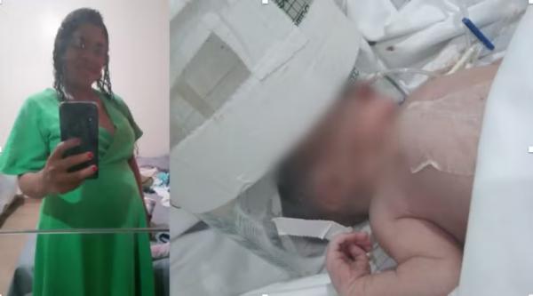 Família denuncia negligência médica após mulher morrer ao dar a luz e bebê ficar em estado grave no PI; Sesapi e PC investigam o caso.(Imagem:Montagem/g1)