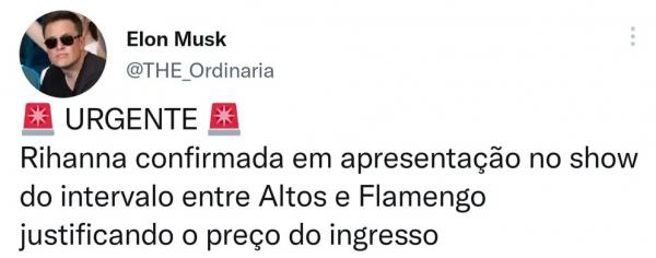  Perfil zoa ingresso de R$ 300 de Altos x Flamengo.(Imagem:Reprodução )