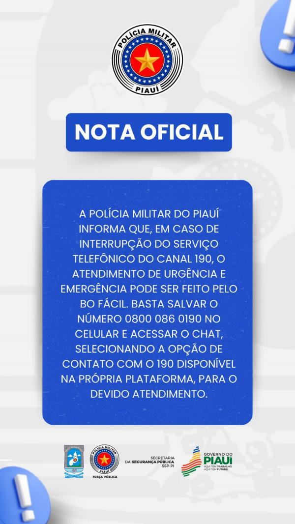 Polícia Militar orienta população a utilizar canais alternativos para emergências(Imagem:Divulgação)