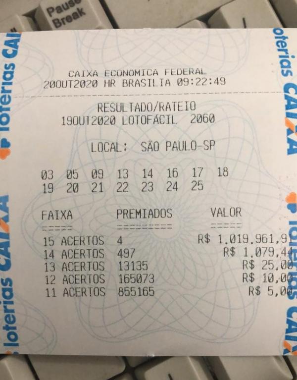 Apostador de Teresina ganha R$ 1 milhão na Lotofácil.(Imagem:Arquivo Pessoal / Whellya Campelo)