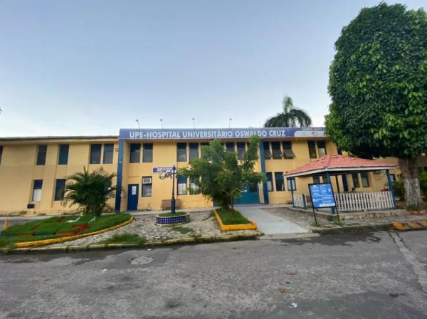 Hospital Universitário Oswaldo Cruz (HUOC), localizado na região central do Recife.(Imagem:Pedro Alves/G1)